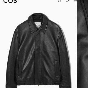 COS Black Leather Jacket (Mens Small)